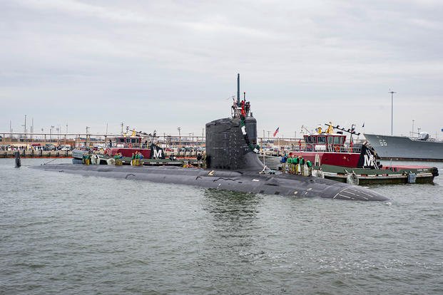 The Virginia-Class fast-attack submarine USS Washington