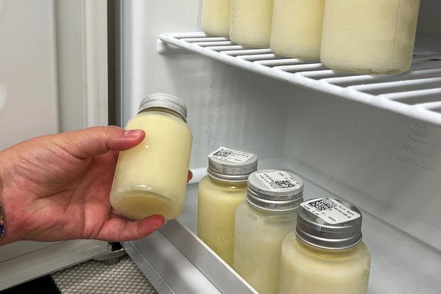 Stored donor breast milk at Naval Hospital Jacksonville.