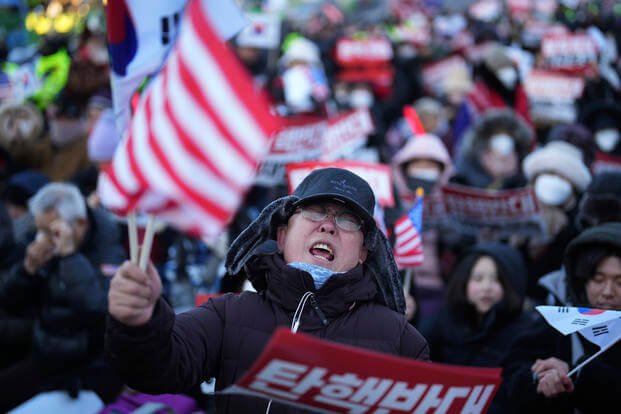 Supporters of impeached South Korean President Yoon Suk Yeol stage a rally