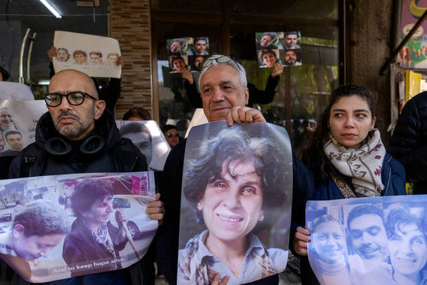Relatives take part in a protest demanding the whereabouts of four activists