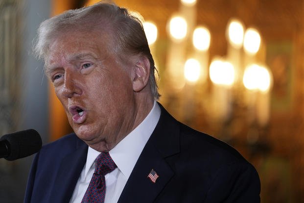 President-elect Donald Trump speaks during a news conference at Mar-a-Lago