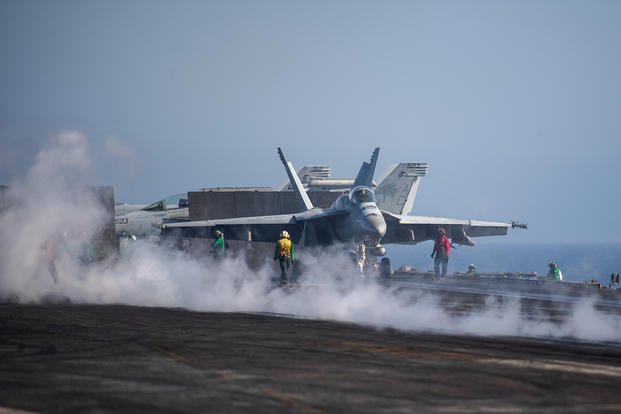 F/A-18E Super Hornet prepares to launch