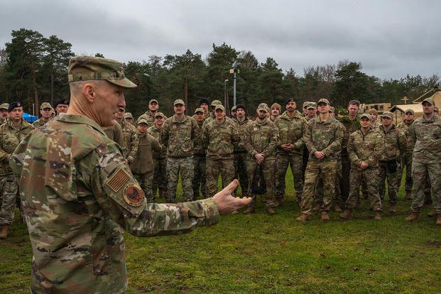 Air Force Chief of Staff Gen. David W. Allvin thanks airmen 