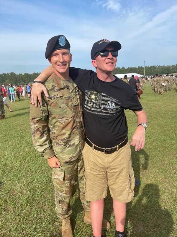 Connor and Corey celebrate graduation from basic training at Fort Jackson in 2022. (Photo courtesy of Briest family)