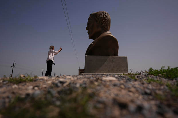  bust of Elon Musk near SpaceX's Starbase