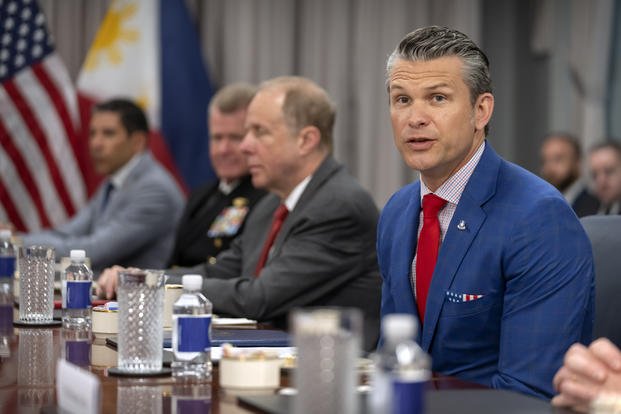 Secretary of Defense Hegseth attends a meeting with Philippine President Ferdinand Marcos Jr. 