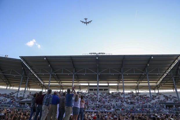 B-52 bomber from in a flyover at the North Dakota State Fair