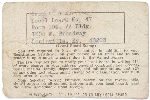 Muhammad Ali-Draft Card