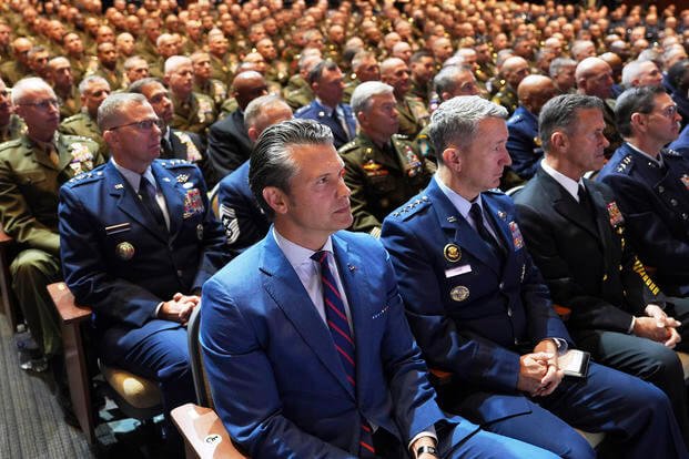 APTOPIX Trump Pentagon Commanders Meeting