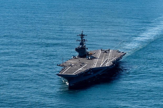 Trump USS George H.W. Bush aircraft carrier