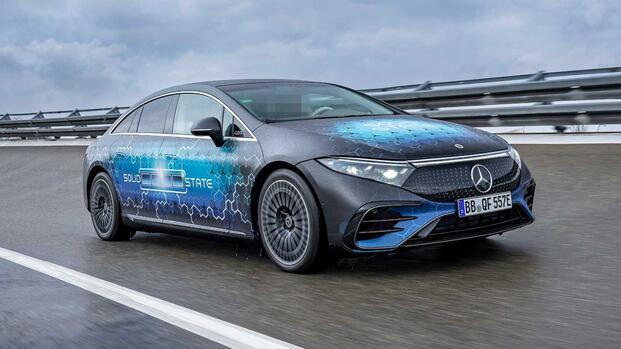 Mercedes-Benz EQS Solid-State Test Car front three-quarter