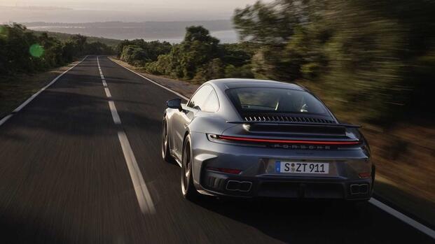 2025 Porsche 911 Turbo S rear, three-quarter