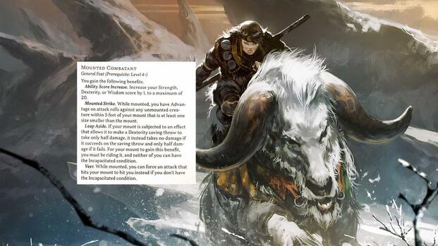 Dungeons & Dragons Mounted Combatant Feat | Image from Snowhorn Rider card of Magic the Gathering