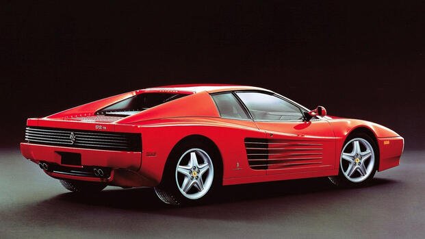 1991-1994 Ferrari 512 TR Red Rear Angled View