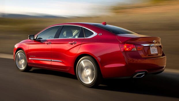 2014-2020 Chevrolet Impala Red Rear Angle Driving