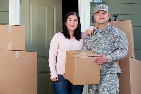 A soldier and his wife during a move.