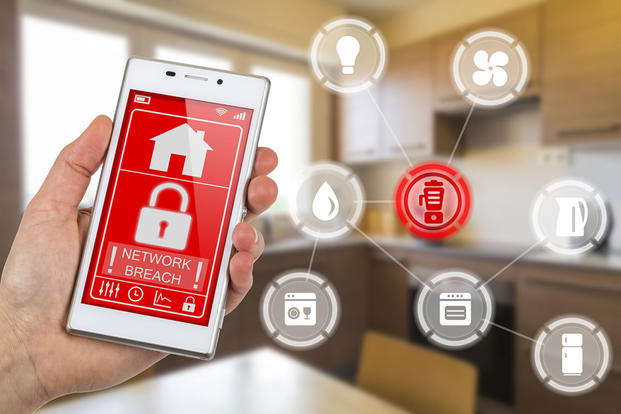 Home security management app on phone
