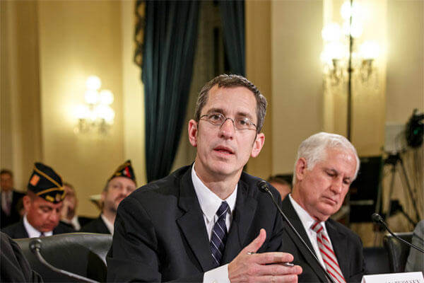 Philip Matkovsky, center, assistant deputy under secretary for health for administrative operations at the Department of Veterans Affairs, joined at right by Richard J. Griffin, acting inspector general for the Department of Veterans Affairs (AP photo)