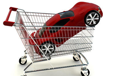 Car in shopping cart