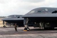 FILE PHOTO -- A Senior Airman prepares to launch a B-2 Spirit bomber during a mission at Andersen Air Force Base, Guam. (U.S. Air Force photo/Master Sgt. Val Gempis)