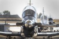 Pilots prepare to taxi on the flightline in a T-6 Texan II on Nov. 1, 2017, at Vance Air Force Base, Oklahoma. The Air Force grounded its T-6 fleet last week after hypoxia-related incidents. The T-6 is used to train specialized undergraduate pilot training students, providing the basic skills necessary to progress to more specialized aircraft. (U.S. Air Force photo by Senior Airman Corey Pettis)