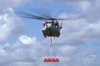 The Sikorsky CH-53K helicopter achieves a 36,000-pound lift for the first time at Sikorsky Development Flight Center in West Palm Beach, Florida, on Feb. 10, 2018. (Image courtesy Sikorsky, a Lockheed Martin Company)