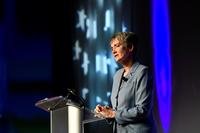 Secretary of the Air Force Heather Wilson speaks about innovation during the Air Force Association Air Warfare Symposium, Orlando, Fla., Feb. 22, 2018. (Air Force/Wayne A. Clark)