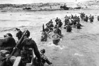 Soldiers land at Utah Beach during D-Day.