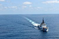 Coast Guard Cutter Bertholf crewmembers conduct a counterdrug patrol throughout international waters in the Eastern Pacific Ocean, March 11, 2018. (U.S. Coast Guard photo/Michael Trees)