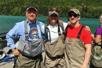 U.S. Air Force Maj. Jeremy Boudreaux, right, with his wife Jessie, middle, and his father John, left. (Photo courtesy of Jeremy Boudreaux).