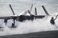 An F-35C performs flight operations aboard the USS Carl Vinson, December 7, 2018 (U.S. Navy/Seaman Apprentice Ethan Soto)