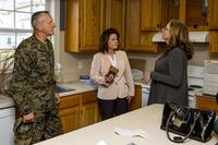 Lt. Gen. Charles G. Chiarotti, left, deputy commandant, Installations and Logistics, and Phyllis L. Bayer, center, assistant secretary of the Navy for energy, installations and the environment, tour privatized military housing with spouses during a visit to Marine Corps Base Camp Lejeune, North Carolina, on Feb. 15, 2019. (U.S. Marine Corps photo by Lance Cpl. Isaiah Gomez)