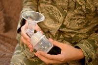 An Airman assembles a breastfeeding pump in a breastfeeding room at Joint Base Charleston, S.C., Aug. 29, 2018. (U.S. Air Force/ Senior Airman Tenley Long)