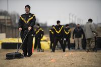 U.S. Soldiers with the Indiana Army National Guard take the new Army Combat Fitness Test (ACFT) at the 122nd Fighter Wing in Fort Wayne, Indiana, March 15, 2019. (U.S. Air National Guard/Tech. Sgt. William Hopper)