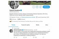 A screenshot of Brig. Gen. Patrick Donahoe's Twitter page