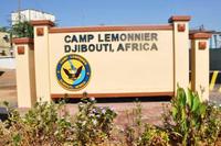 Sign outside Camp Lemonnier, Djibouti. (Defense Logistics Agency)