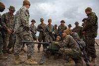 U.S. Marine Corps Cpl. Justus Kree, a machine gunner with 2nd battalion, 5th Marines, 1st Marine Division, instructs Marines on the operation of a M2 .50-caliber machine gun at Marine Corps Base Camp Pendleton, Calif., Nov. 20, 2019. (U.S. Marine Corps/Cpl. Cutler Brice)