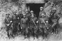 Officers of the 117th Sanitary Train in Bertricamp, France, April 1918.