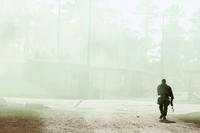 A Camp Lejeune Marine walks alone