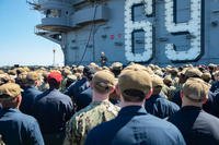 Capt. Kyle Higgins, commanding officer of the aircraft carrier USS Dwight D. Eisenhower