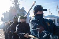 Sailors aboard the Arleigh Burke-class guided-missile destroyer USS Ross.