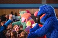 grover greeting children