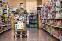 Staff Sgt. Alexandra Haytasingh, 944th Security Forces Squadron fire team leader, shops for groceries