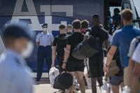 Basic cadets arrive for inprocessing day at the U.S. Air Force Academy, Colo., June 25, 2020.