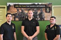 Three recruiters who rushed to help at a collision scene outside their station.