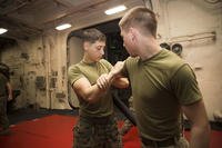 Marines practice martial arts moves