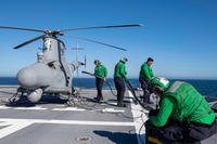MQ-8B Fire Scout unmanned aerial vehicle aboard USS Charleston