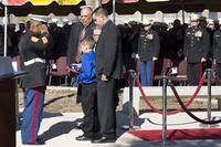 Family of fallen Marine receives US flag during ceremony