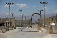 A gate is seen at the Bagram Air Base in Afghanistan