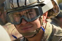 Soldier completes rappelling portion of Army Air Assault School.
